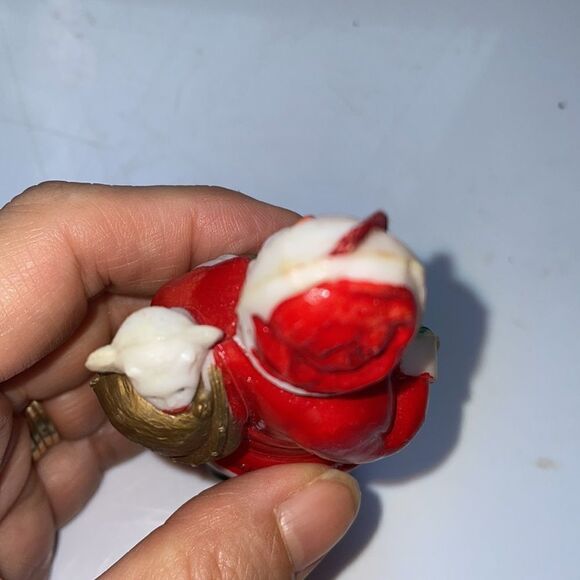 Vintage hollow plastic Santa Claus with sack Christmas tree ornament - Picture 4 of 6